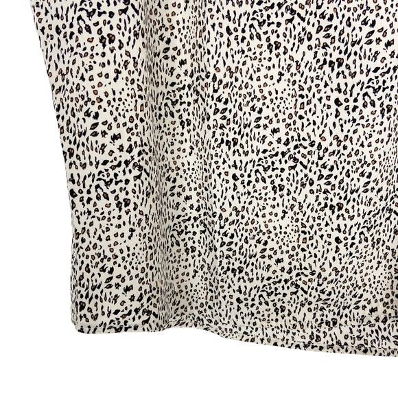 Entro Sleeveless Blouse Animal‎ Print Top Lightly Padded Shoulder Cream Black L - Picture 7 of 8